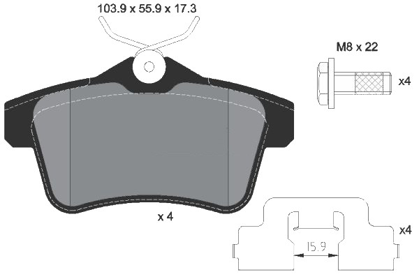 Brake pad set, disc brake 425444