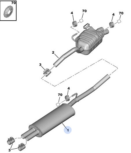 Mid-section silencer 1717R0