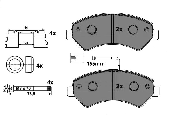 Brake pad set, disc brake 425375