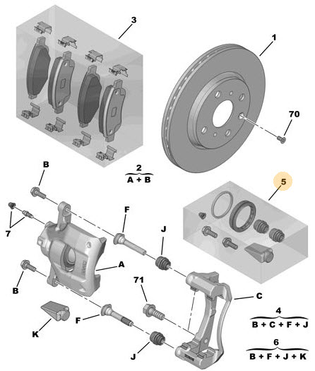 Repair kit, brake caliper 4427A5