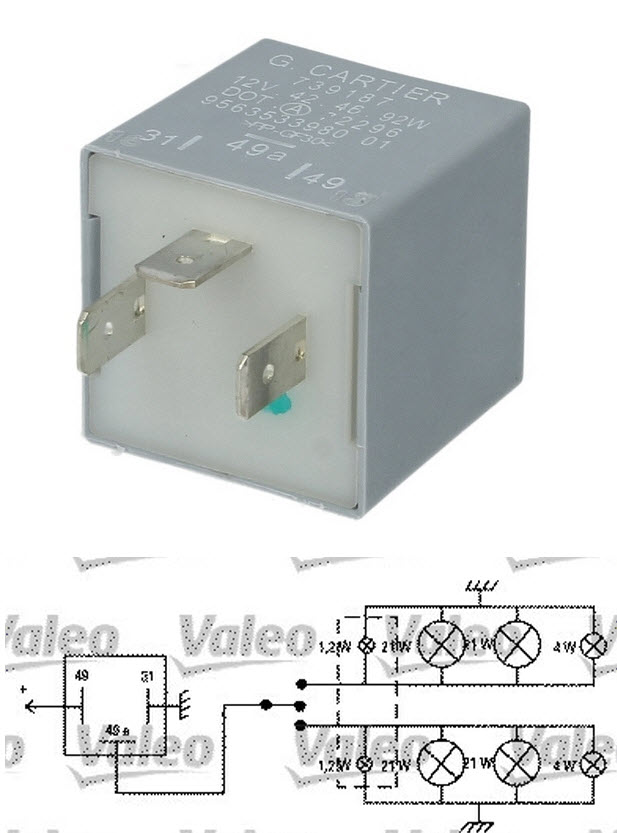 Flashing light control unit, fuse box 632324