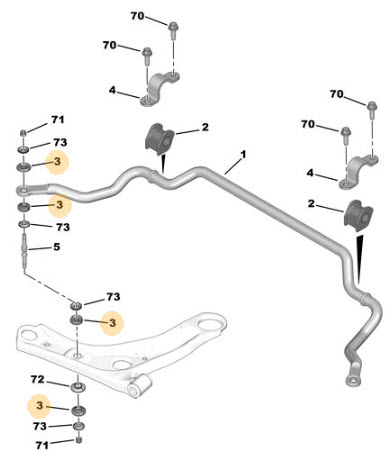 Stabiliser bar 488170D010