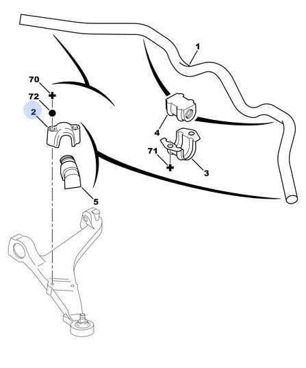 Bracket, stabiliser suspension 509733