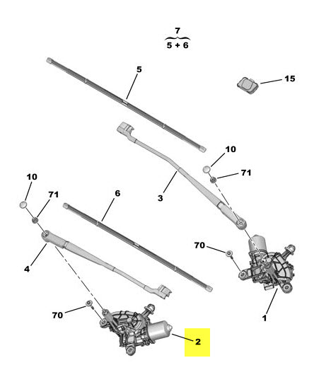 Windscreen wiper motor 6405PH