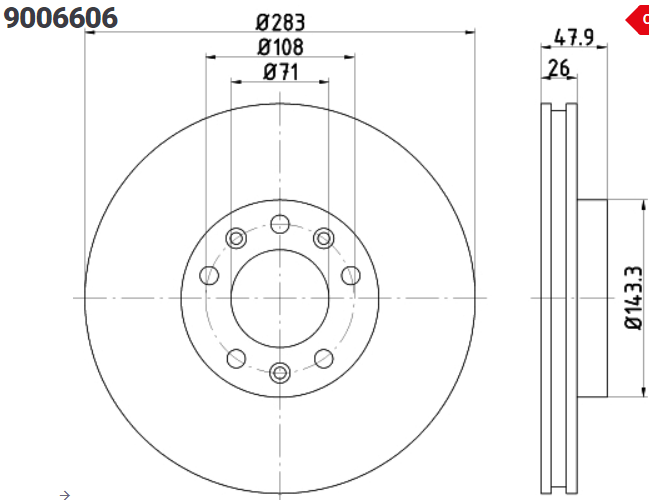 Brake disc 9803918180