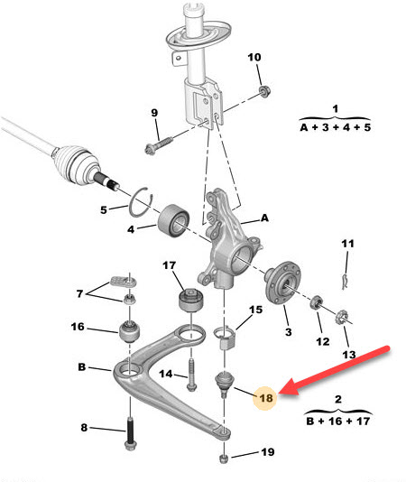 Ball joint 9818657580