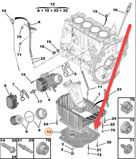 Oil sump 9809981680