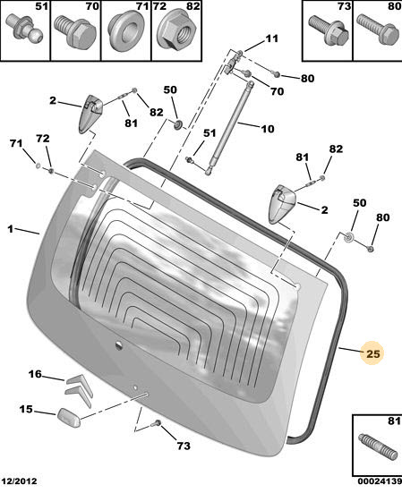Seal, boot/luggage compartment lid 8707C7