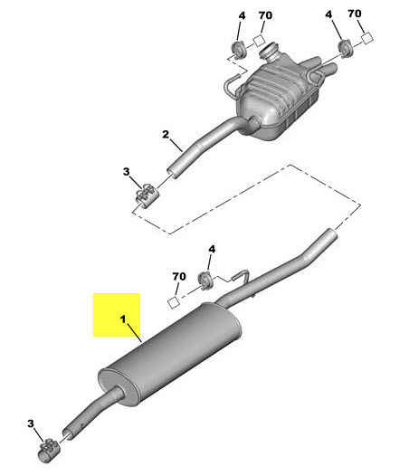 Mittlerer Schalldämpfer ROM-382194